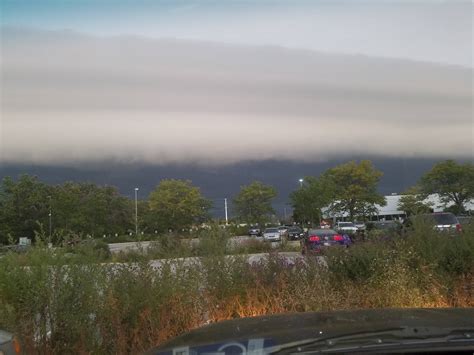 Massive storm cell passing over the office this morning. Oak Brook