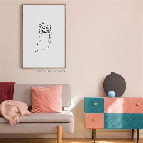 Maltipoo Art Print Minimalist Dog Portrait Print Dog Lover - Etsy