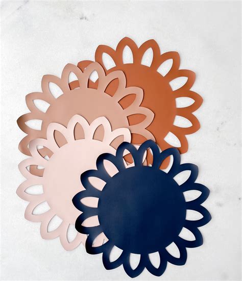 Lugar americano redondo coleção Girassol azul - nude - rosa - bege