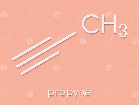 Propyne Molecule. Skeletal Formula. Stock Illustration - Illustration ...