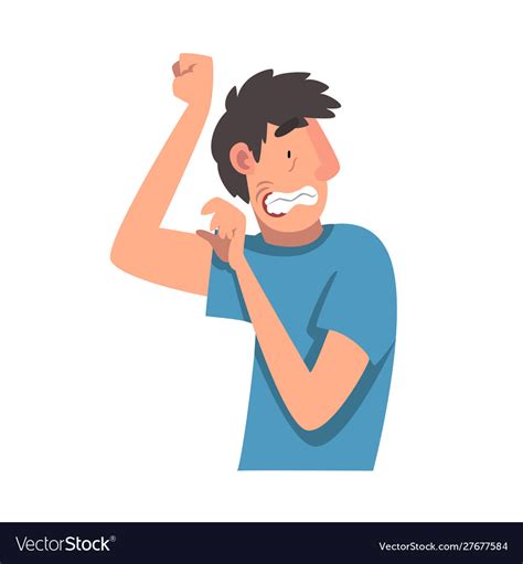 Scared young man funny male character facial Vector Image