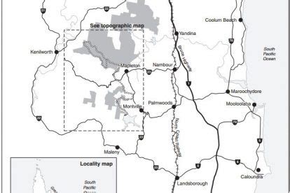 Sunshine Coast Map - Hinterland & Suburbs, Queensland