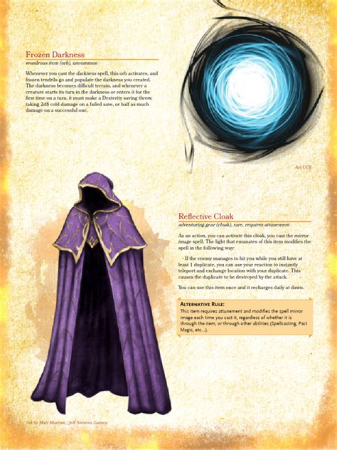 Frozen Darkness & Reflective Cloak DnD 5e Homebrew | PDF