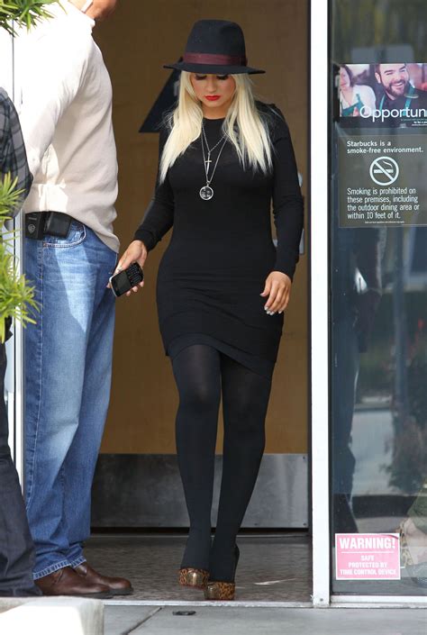 CHRISTINA AGUILERA Leaving a Starbucks in Los Angeles – HawtCelebs