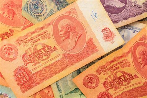 banknote soviet union ussr money historical heritage stock image