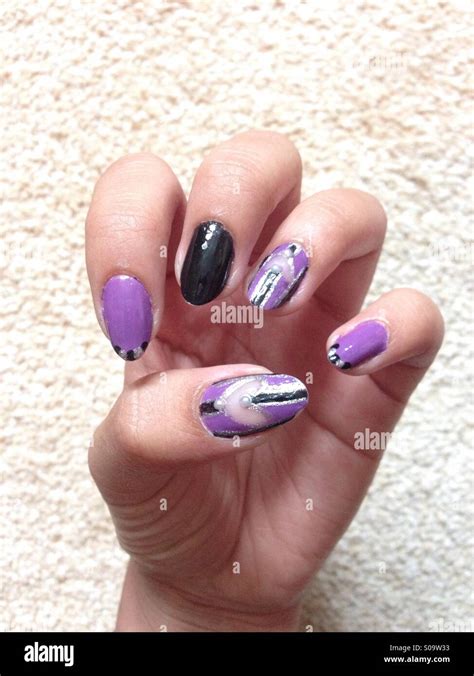 Heart nail art Stock Photo - Alamy