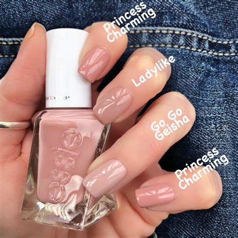 Comparison swatches to Essie ‘Princess Charming’ from the Enchanted Gel