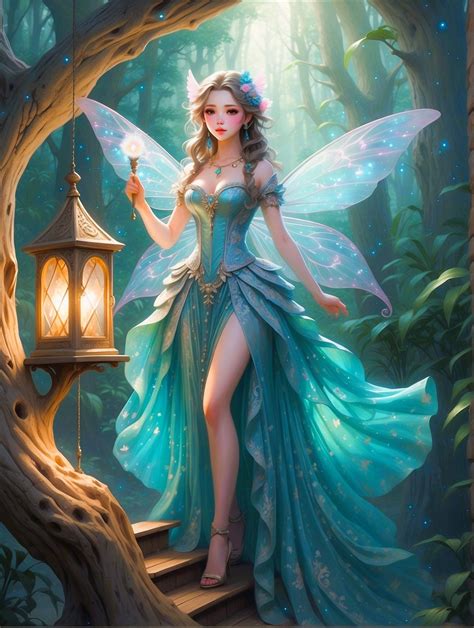 Lantern Fairy Etherial World Fantasy: Fantasy Clip Art Iridescent