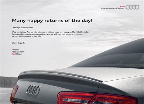 #Audi-India : Birthday Card creative | Birthday cards, Happy returns, Fun
