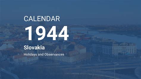 Year 1944 Calendar – Slovakia