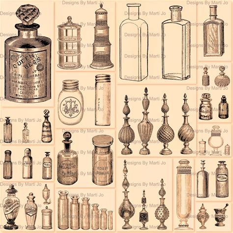 Vintage Old Bottles and Jars Antique Bottle Clipart PNG - Etsy