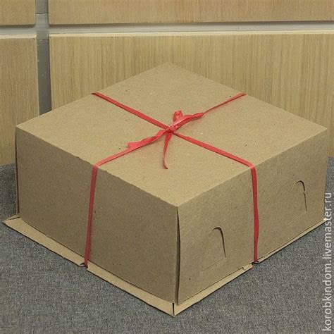 21х21х10 "крышка-дно" для торта крафт коричневая коробка в интернет ...