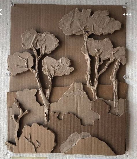 cardboard relief scenes cardboard easy crafts  cardboard art