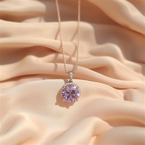 Premium AI Image | a necklace with a purple sapphire and a diamond ...