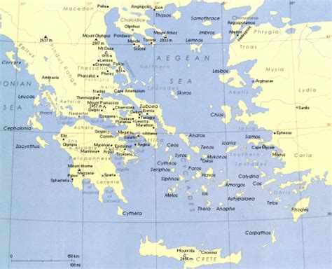 Map of Ancient Cities in Greece