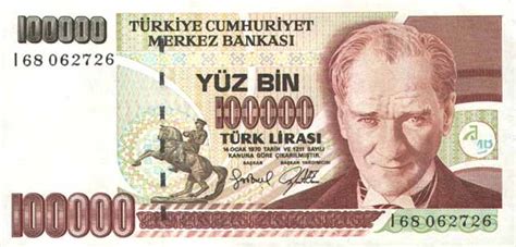 Банкноты Турции номиналом 100000 Лир (1984—1997) — Planetolog.ru