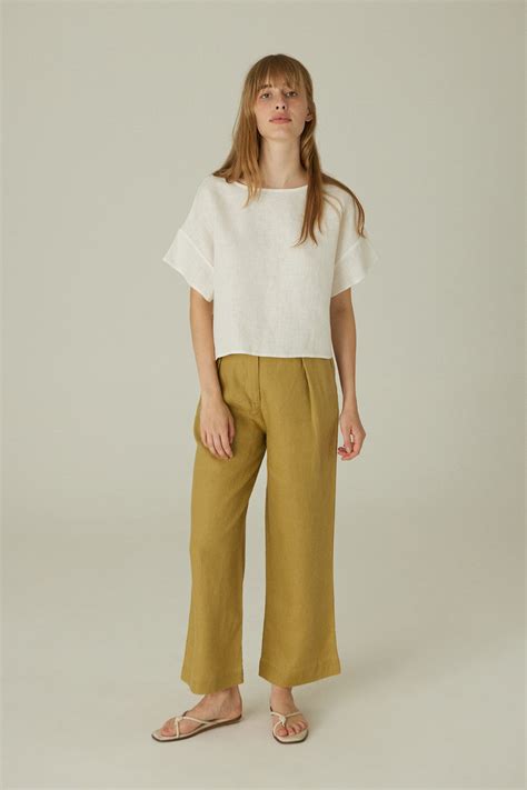 Boxy Blouse | Relaxed Cropped Fit | Off White Colour | 100% Linen ...