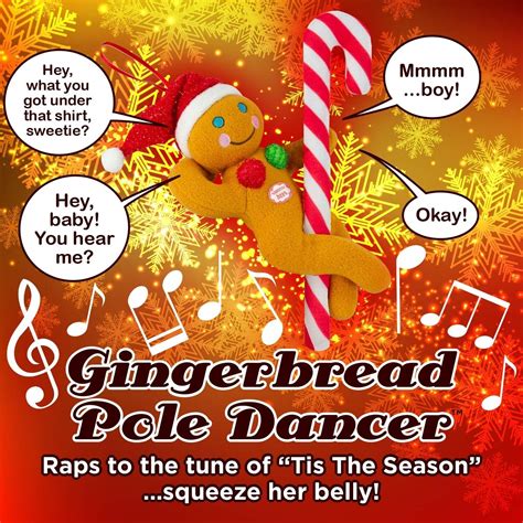 Naughty Gingerbread Pole Dancer Ornament-Sexy Talking Hanging Christmas