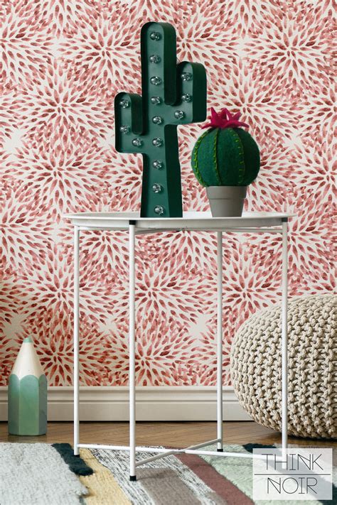 Girls Room Watercolor Floral Wallpaper for walls | ThinkNoirWallpaper