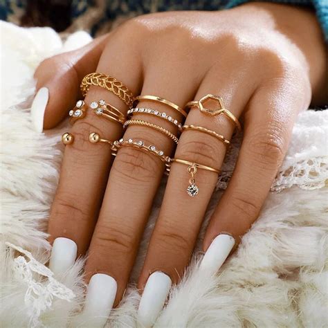 white crystal ring set homafy