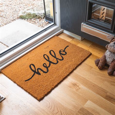 Door Mat Doormats Non Slip Natural Coir Welcome Indoor Outdoor Home ...