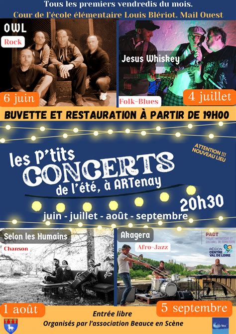 Les P'tits Concerts d'Artenay Programmation - Site officiel de la ville