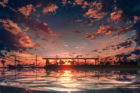 Anime Sunset PC Wallpapers - 4k, HD Anime Sunset PC Backgrounds on ...