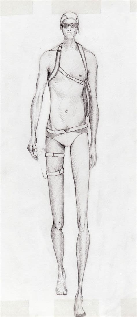 Pencil drawing of male model from my fashion illustration course ...
