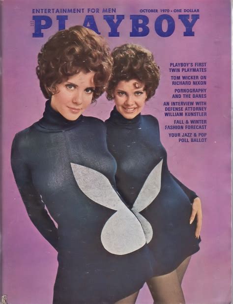 PLAYBOY OCTOBER 1970 Mary & Madeline Collinson 1st Playmate Twins