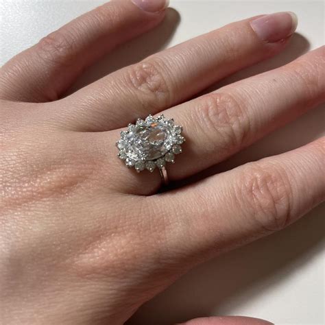 stunning cubic zirconia ring size 5-6 costume... - Depop