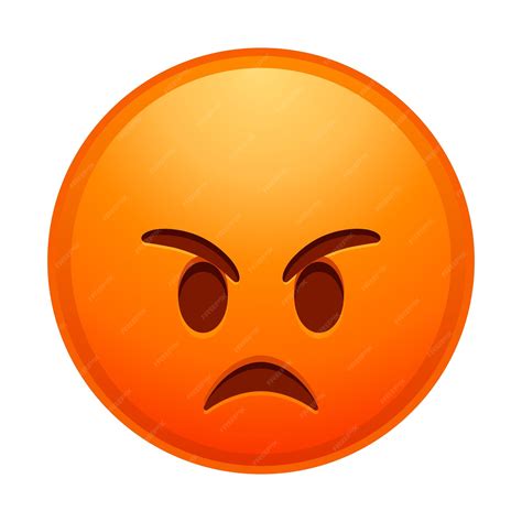 Hochwertiges Emoticon. Wütendes rotes Gesicht Emoji. Niedliches