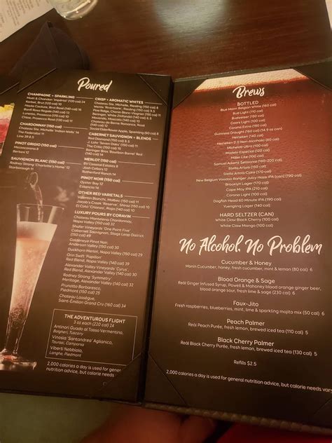 Menu at Chart House steakhouse, Atlantic City