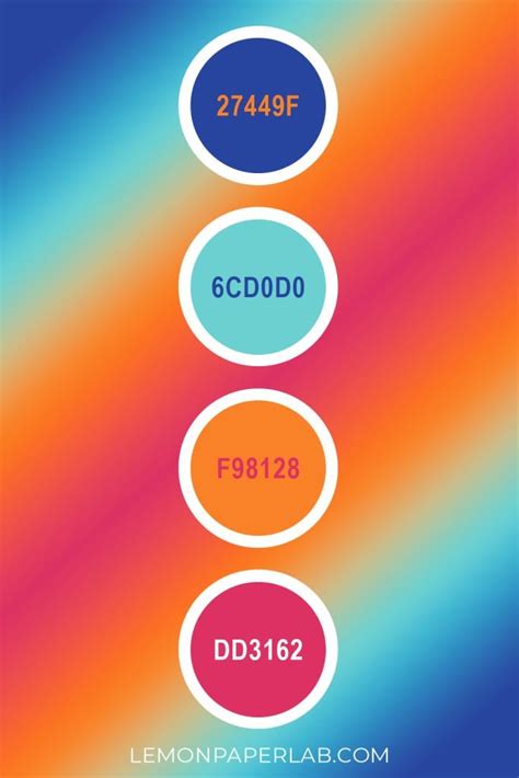 color palette  blue cerise pink tangerine orange  cyan color