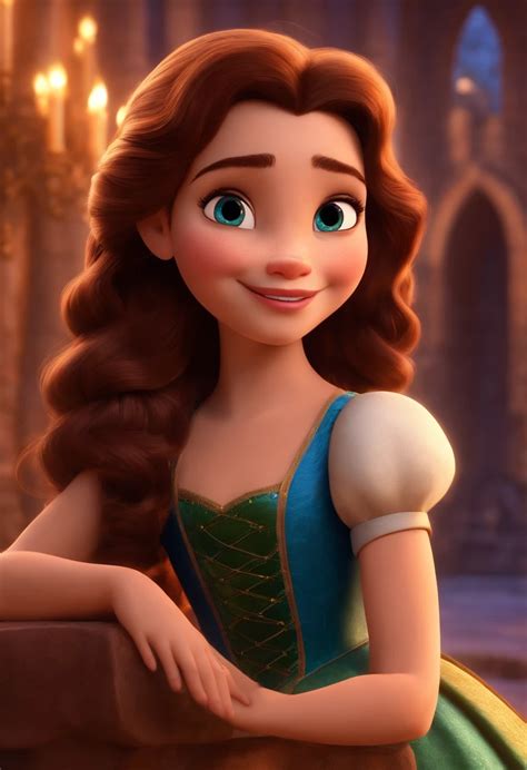 Personagem princesa branca disney pixar adolescente cabelo liso ...