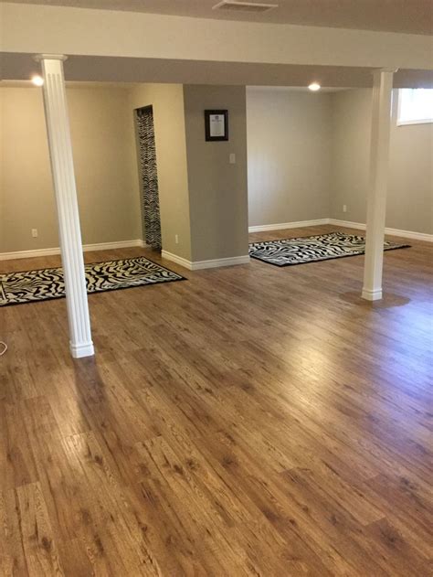 Basement Rec Room with Home Decorators Truswell Hickory floors and SW ...