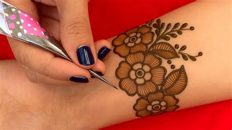 wedding special front hand floral bridal mehndi design  ll full