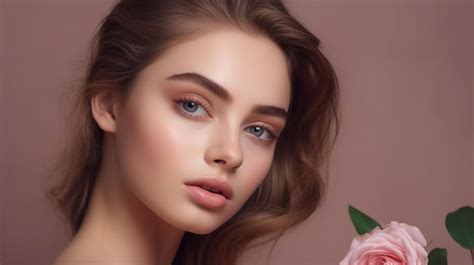 Premium AI Image | A woman with a pink flower