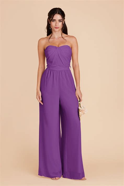 Gigi Chiffon Jumpsuit in Amethyst | Birdy Grey