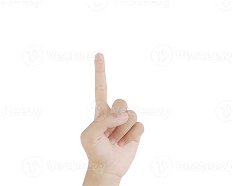 Close up Asian female15-20 age hand show Number one finger, sign arm