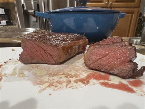 Tried wagyu and reverse searing for the first time. The wagyu was good