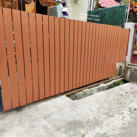 jual pagar minimalis pagar geser kayu rumah gerbang moderncustom
