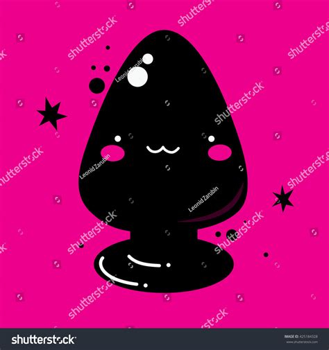 Handdrawn Illustration Cute Butt Plug On Stock Vector (Royalty Free