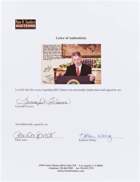 Lot Detail - Gennifer Flowers, Paula Jones & Kathleen Willey Signed 20