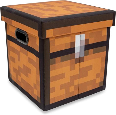 Minecraft Cubo de almacenamiento de tela marrón con tapa 13 pulgadas ...