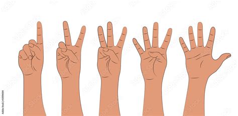 hand shows fingers counting     isolated  white