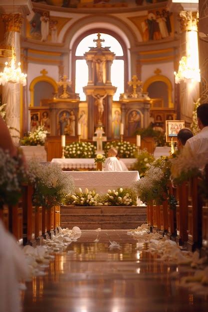 premium photo baptism   child  church selective focus