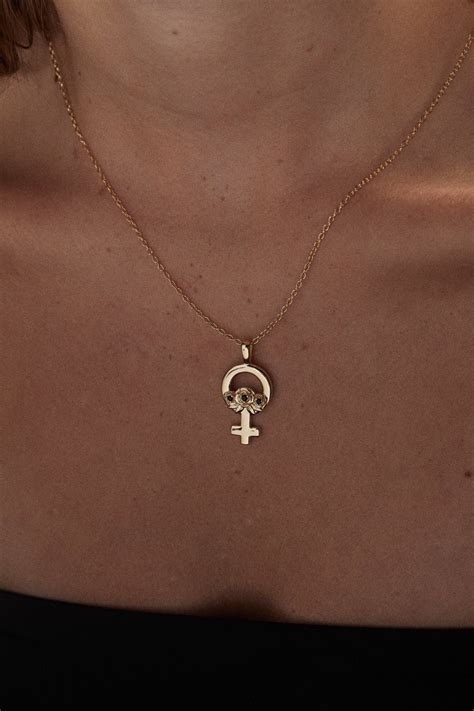 venus symbol necklace femininst necklace gender symbol necklace