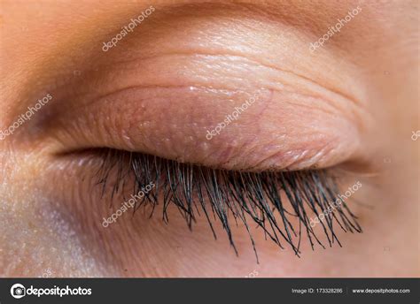 detailed view  closed eye  woman stock photo  andrianocz