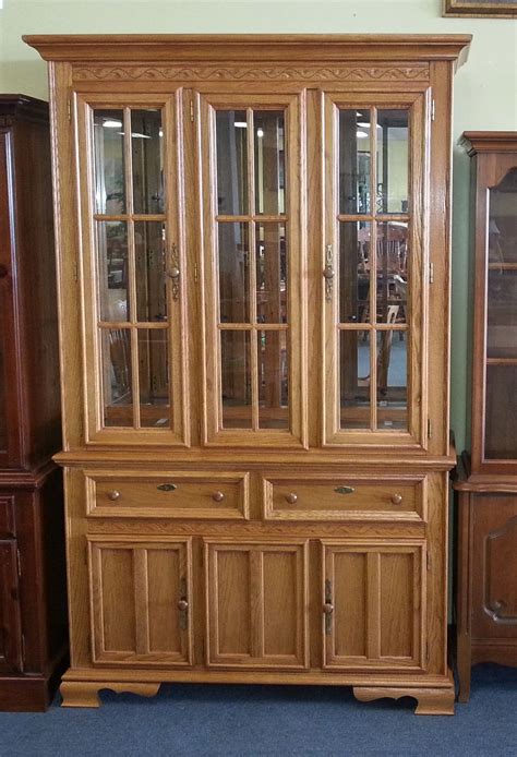 Item # 14211-3 Light Stained Pine China Cabinet - $295 Oak China ...