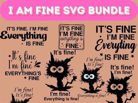 fine cat svg funny sarcastic png digital  etsy